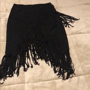 Black suede skirt
